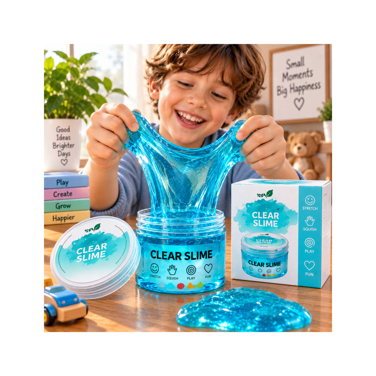 Transparent Blue Slime - Stretchy Sensory