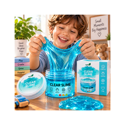 Transparent Blue Slime - Stretchy Sensory