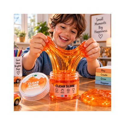 Transparent Orange Slime - Stretchy Sensory