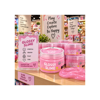 Glossy Pink Slime - Stretchy Sensory
