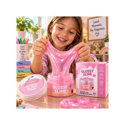 Glossy Pink Slime - Stretchy Sensory
