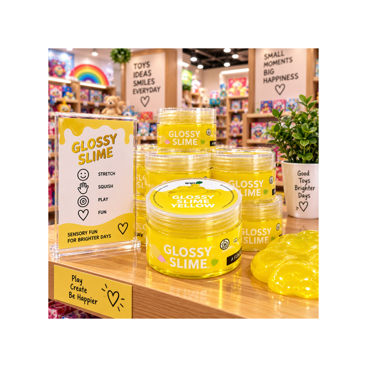 Glossy Yellow Slime - Stretchy Sensory