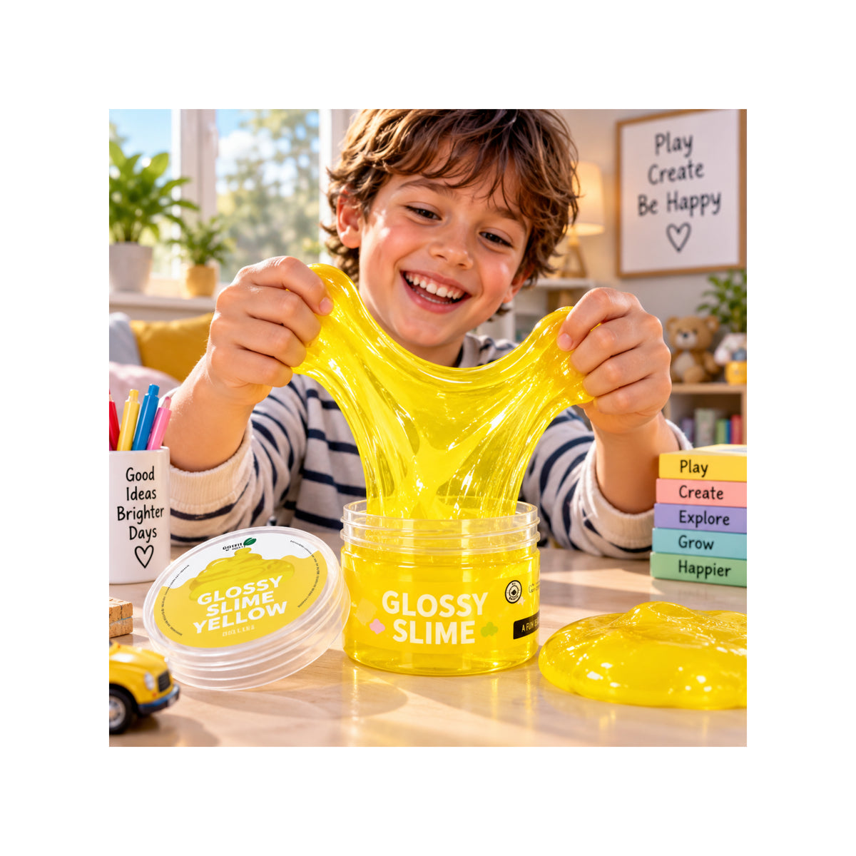 Glossy Yellow Slime - Stretchy Sensory