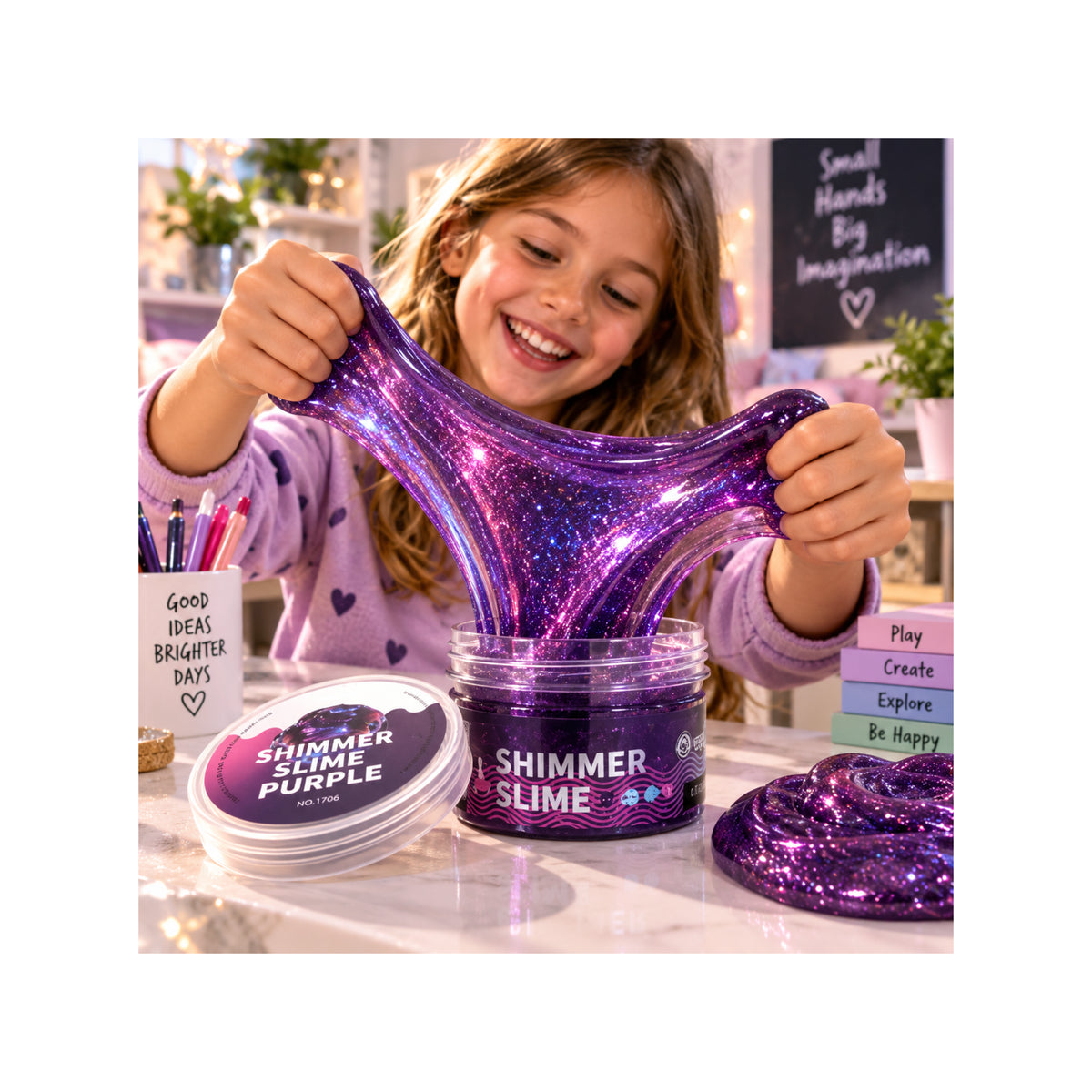 Shimmer Cosmic Purple Slime - Stretchy Sensory