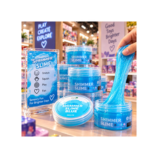 Shimmer Blue Slime - Stretchy Sensory