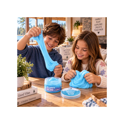 Fluffy Pastel Blue Slime - Soft Sensory
