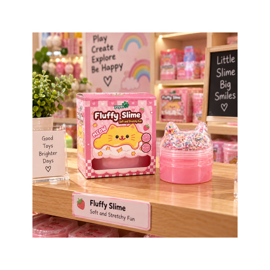 Fluffy Strawberry Red Slime - Soft Sensory