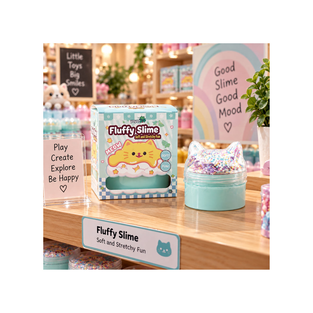 Fluffy Mint Green Slime - Soft Sensory