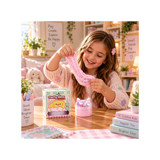 Fluffy Peach Pink Slime - Soft Sensory Stretchy