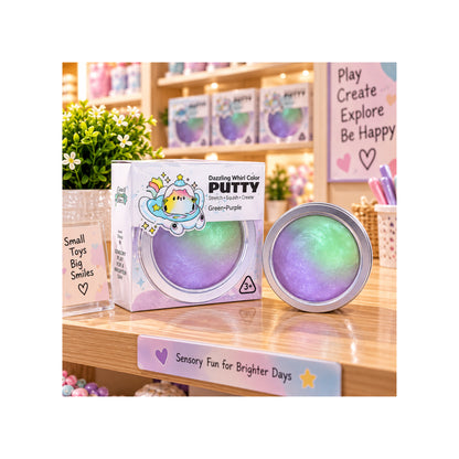 Dazzling Green Purple Putty slime - Sensory
