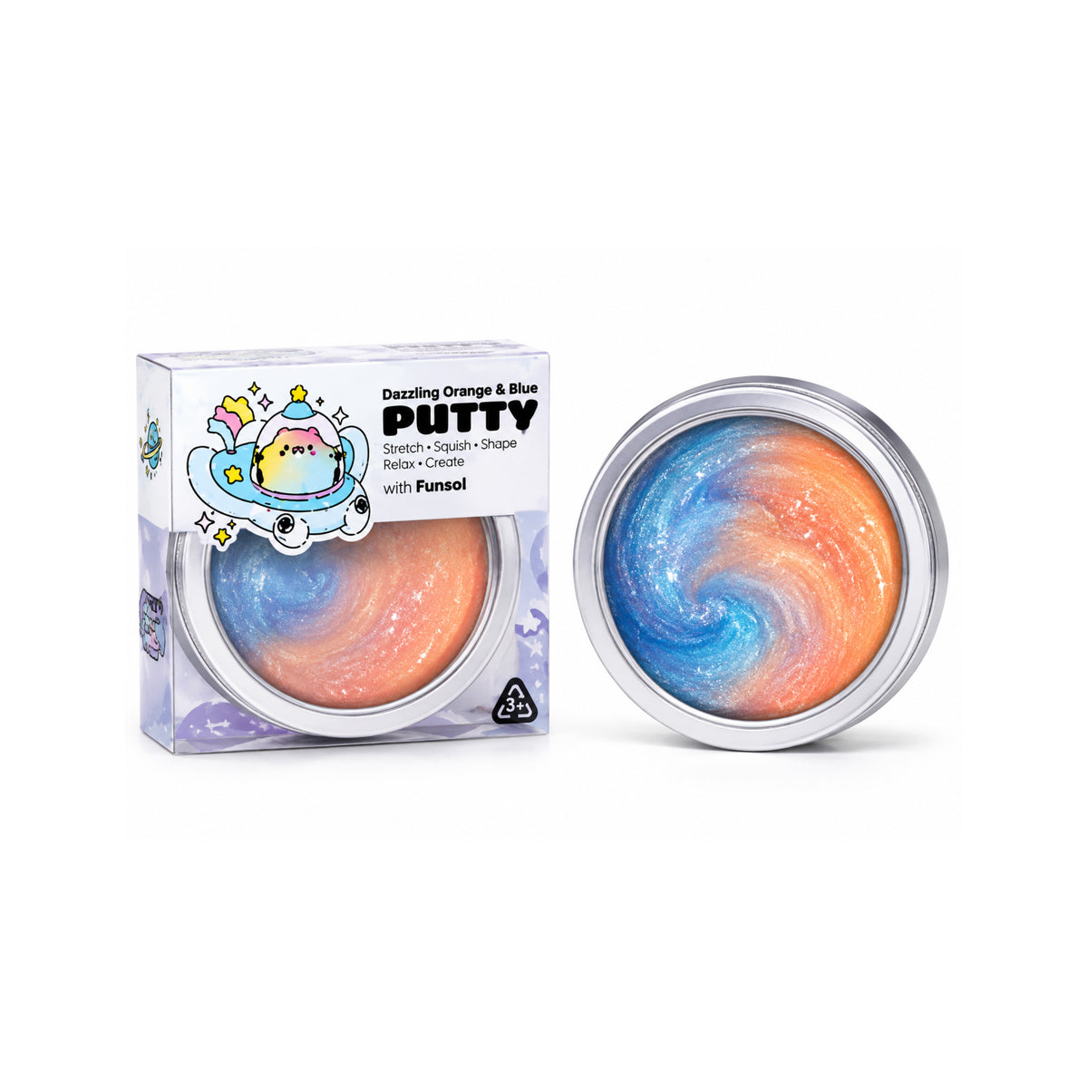 Putty Dazzling Orange & Blue slime