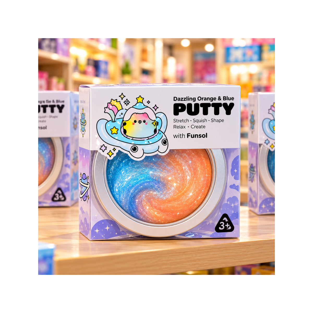 Putty Dazzling Orange & Blue slime