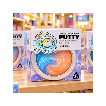 Putty Dazzling Orange & Blue slime