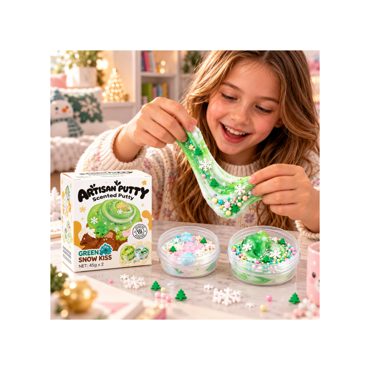Scented Green Snow Kiss Putty Slime