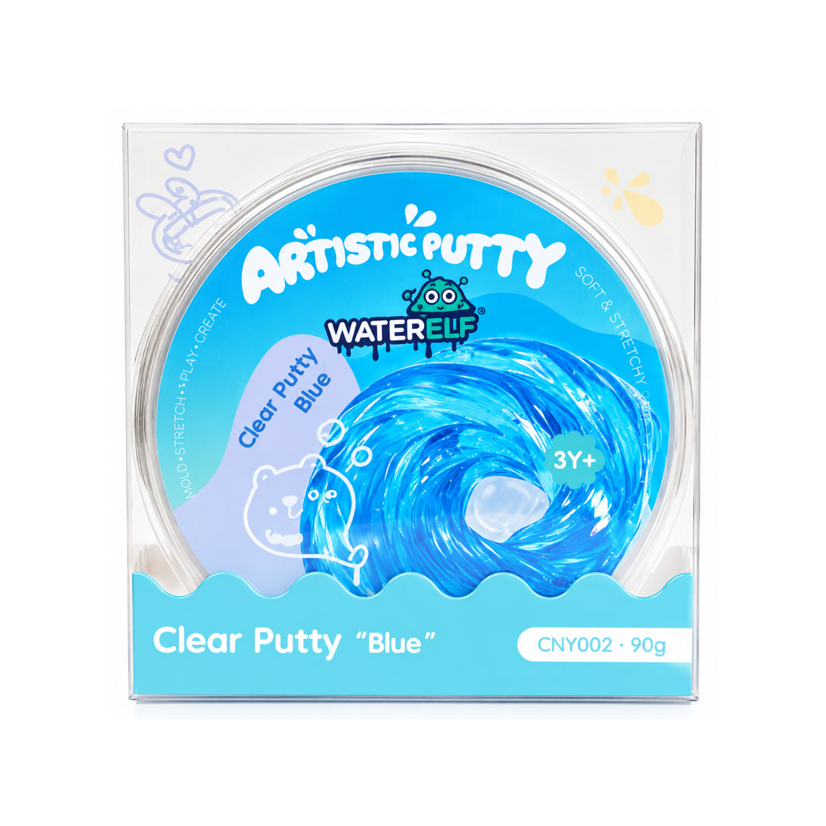 Clear Blue Putty Slime - Stretchy Slime