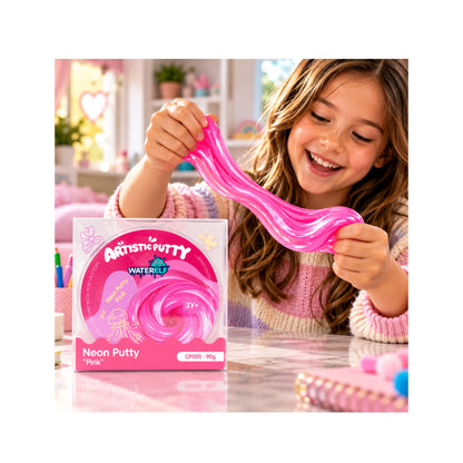 Neon Pink  putty Slime - Stretchy Slime