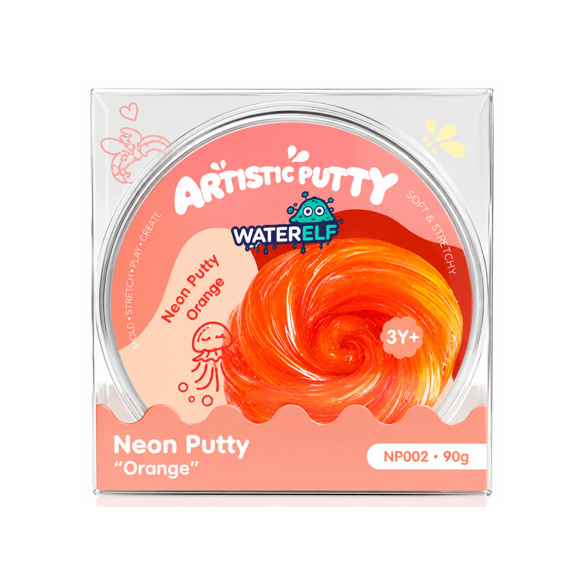 Neon Orange putty Slime - Stretchy Slime