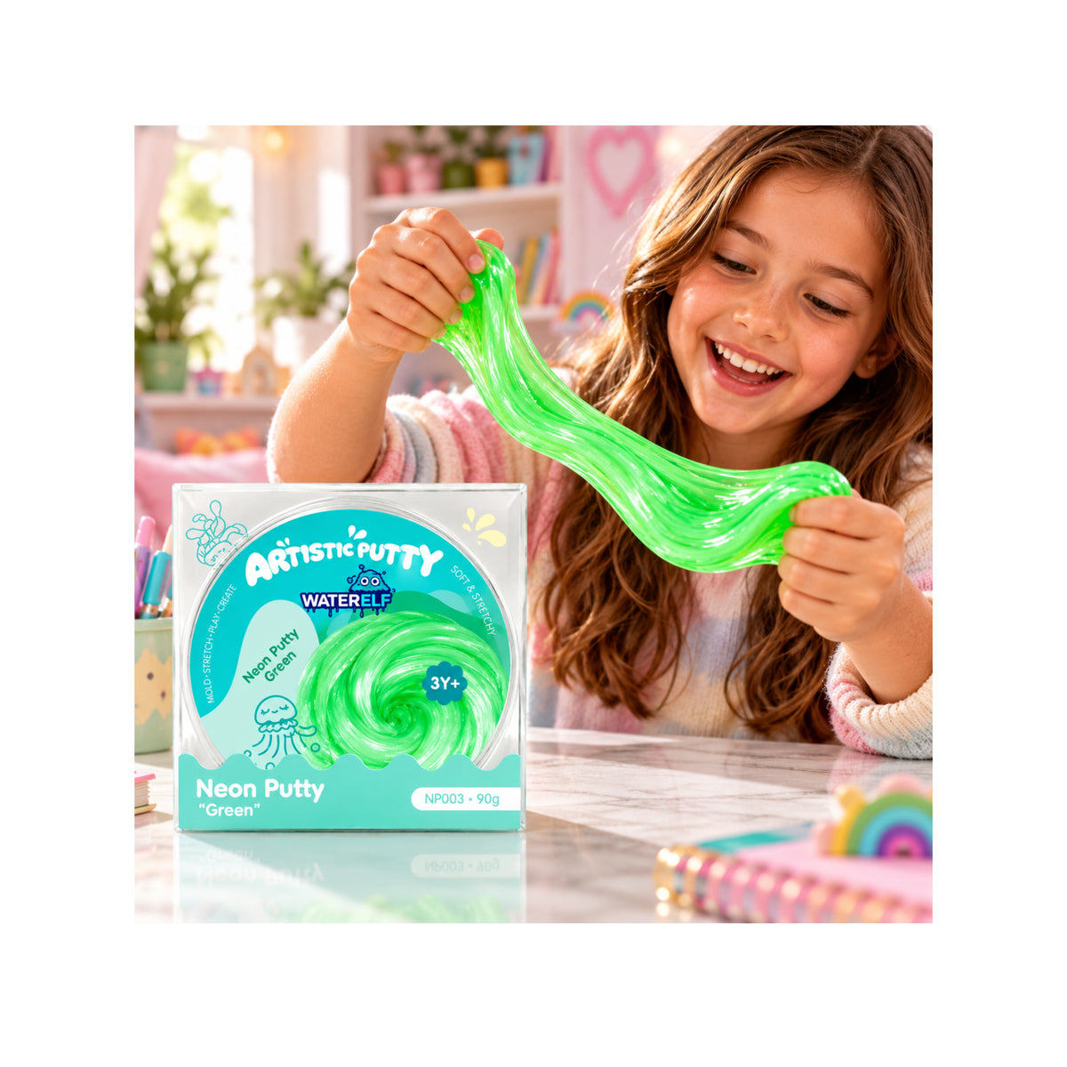 Neon Green putty Slime - Stretchy Slime