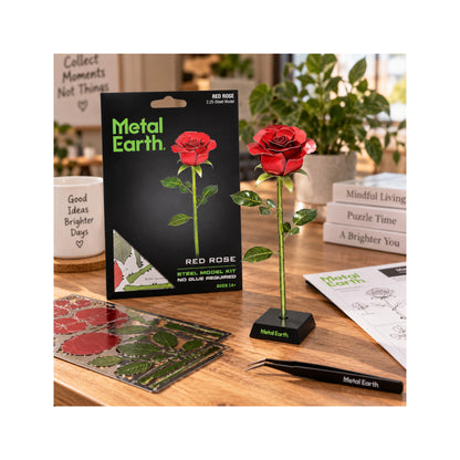 Red Rose Metal Model - Decorative Flower Building Kit