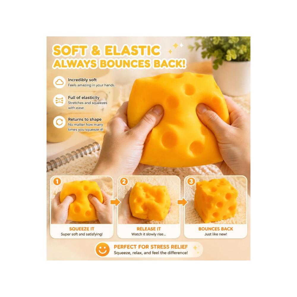 SmushMart Jumbo Cheese Squishy