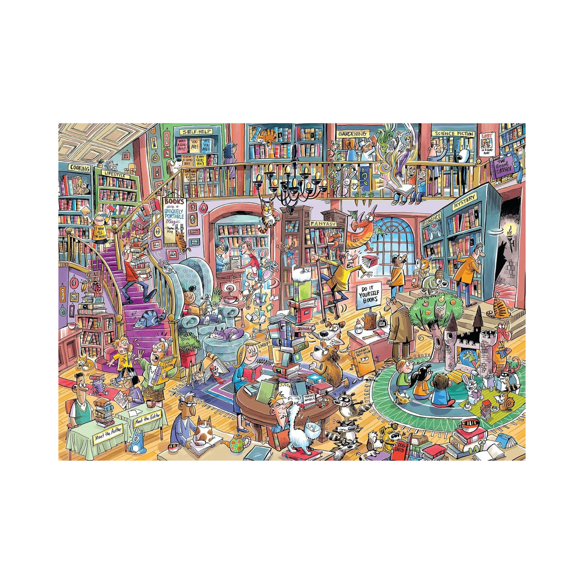 Cobble Hill Doodletown: Bookshop Bedlam  - 1000 Piece Puzzle