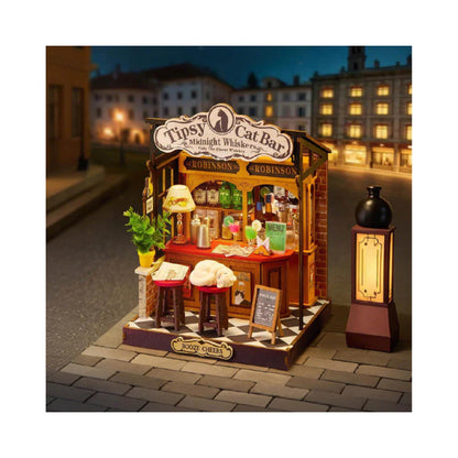 Robotime Rolife Tipsy Cat Bar DIY Miniature House