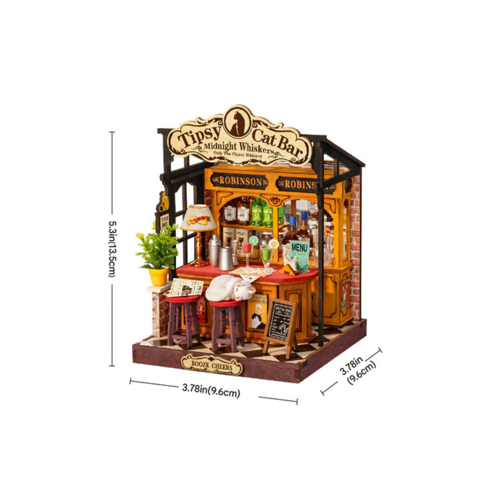 Robotime Rolife Tipsy Cat Bar DIY Miniature House