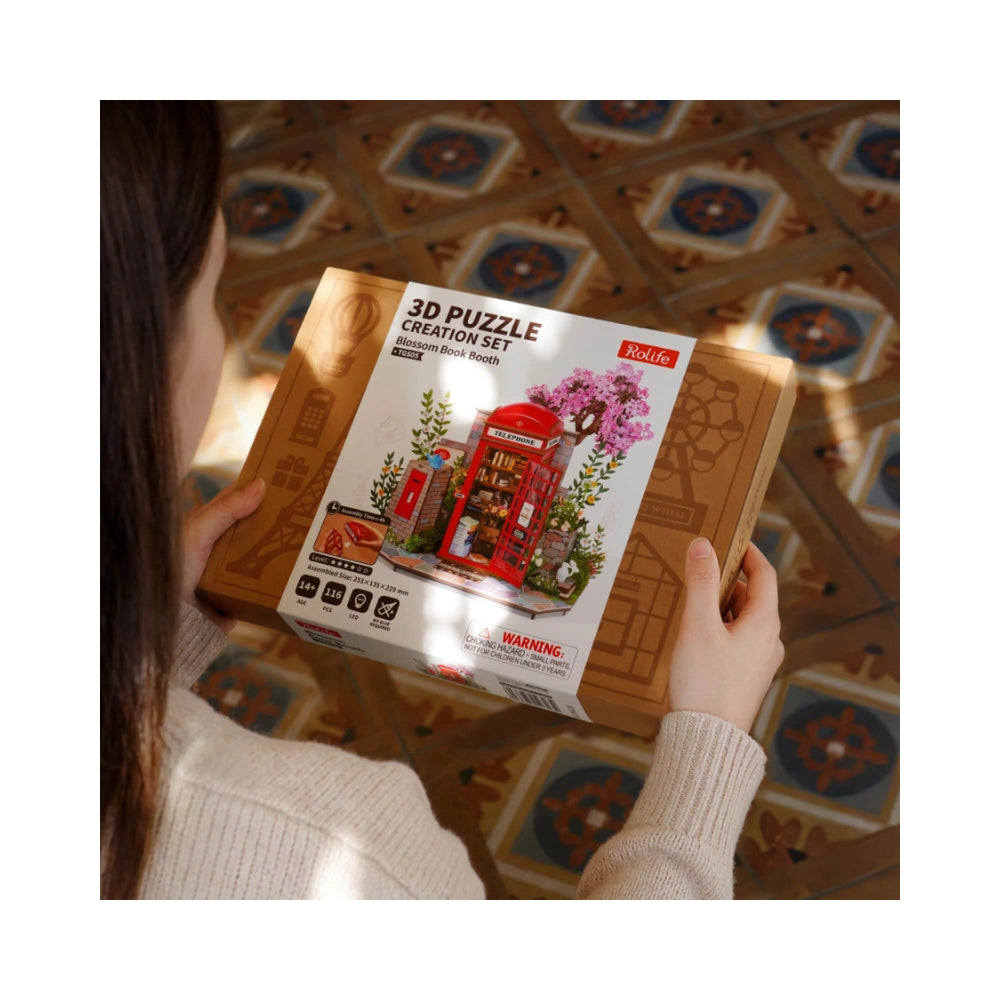 Robotime Rolife 3D Wooden Puzzle - Blossom Book Booth