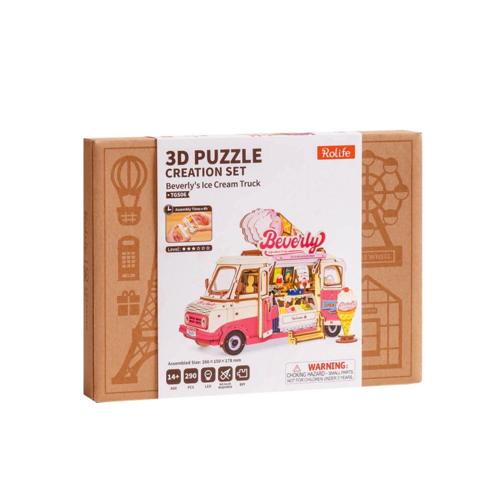 Robotime Rolife 3D Wooden Puzzle - Beverly's Ice Cream Truck