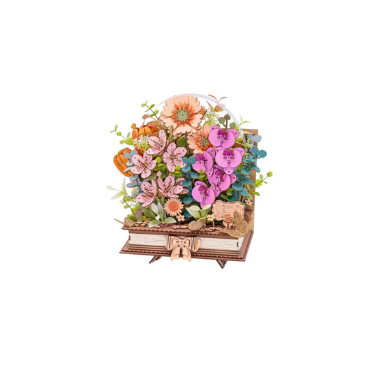 Robotime Rowood DIY 3D Flower Puzzle - Wooden Blooming Book