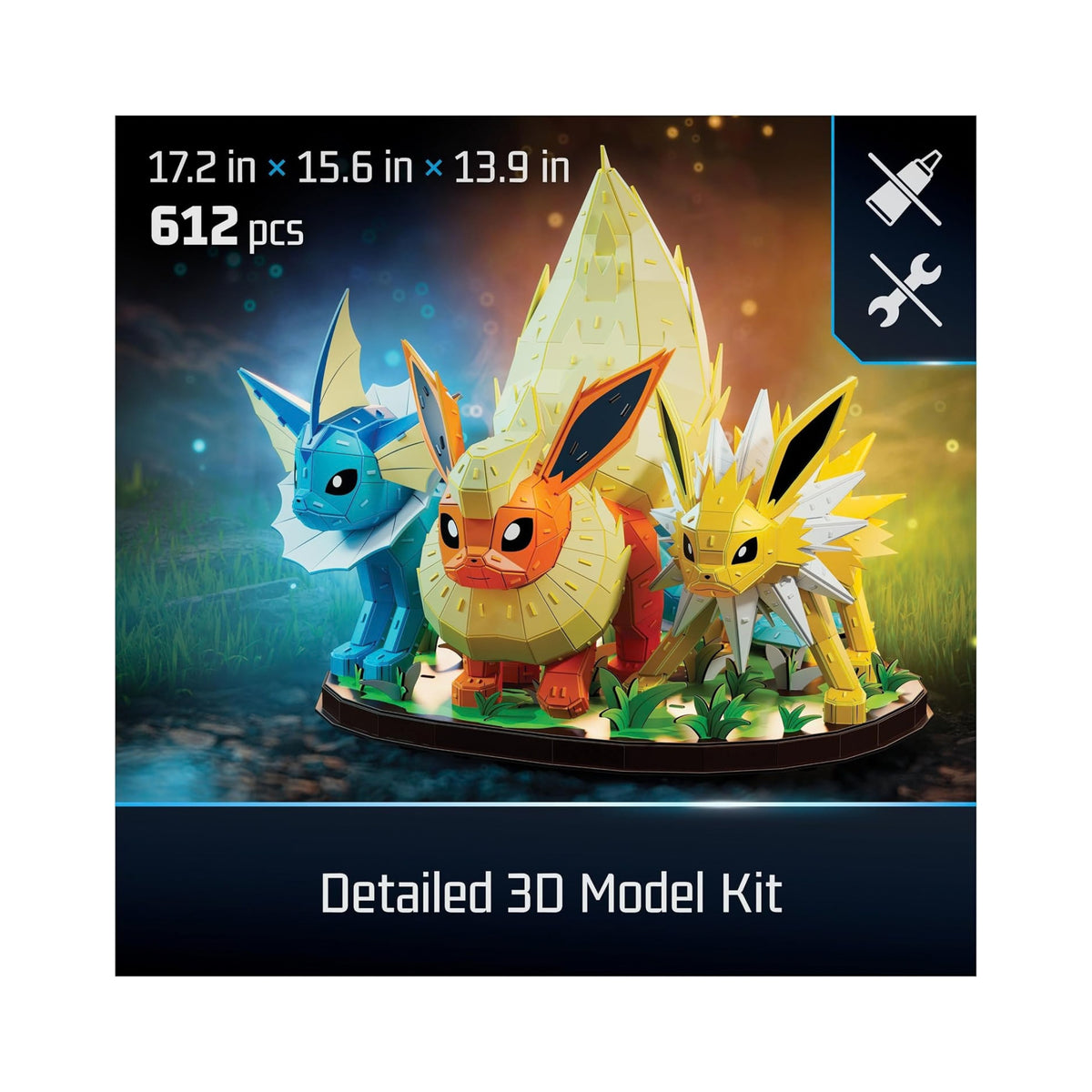 4D Build Pokémon Eevee Evolution Trio 3D Puzzle - 612 Pieces