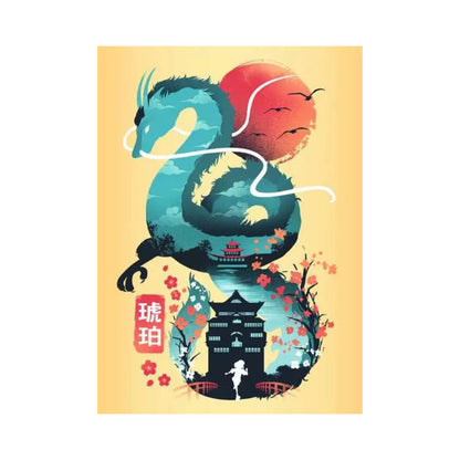 Ravensburger Ukiyo-E Cat Warrior, Red Panda &amp; Dragon Puzzle &amp; Easel Set 3x 100 piece Mini Jigsaw Puzzles