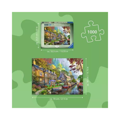 Ravensburger Down the Lane No.6 Canal side Lane Jigsaw Puzzle 1000 piece