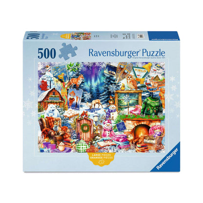 Ravensburger Winter Mountain Village 500 Large Piece Jigsaw Puzzle