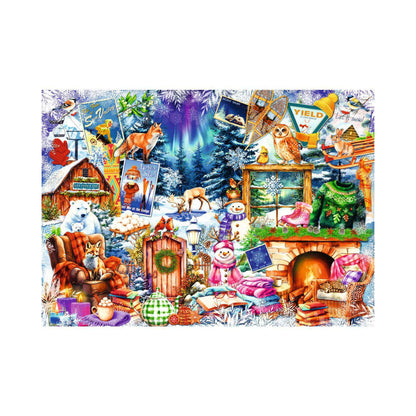 Ravensburger Winter Mountain Village 500 Large Piece Jigsaw Puzzle