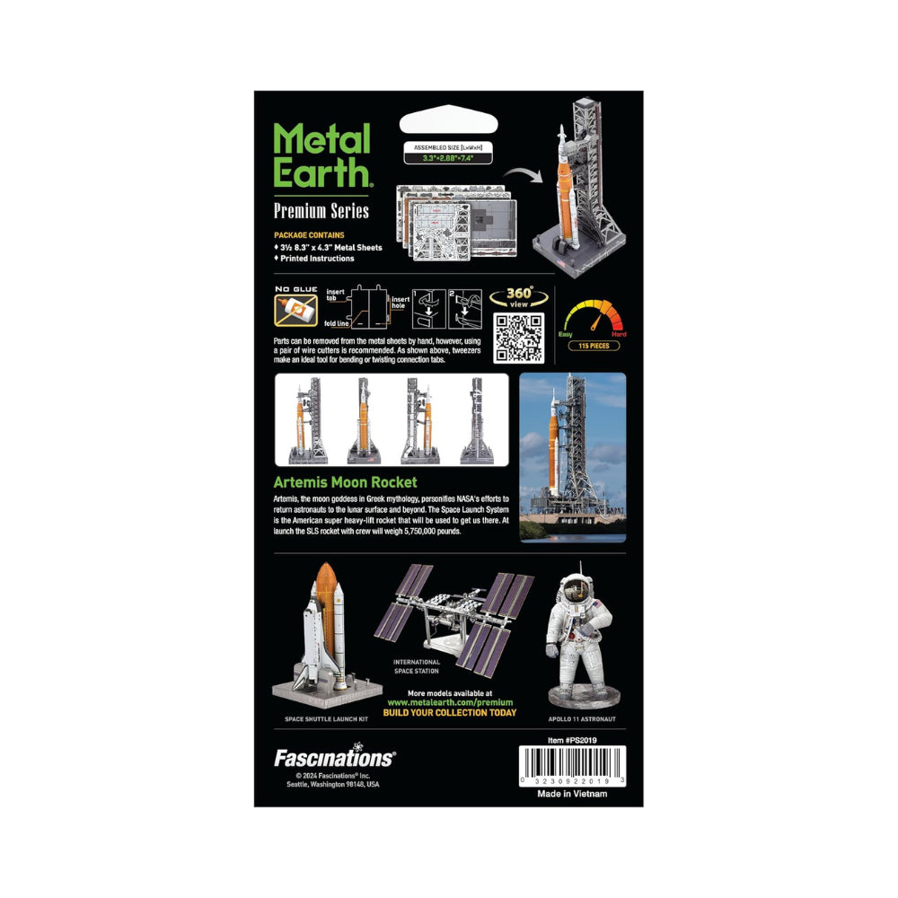 Metal Earth Premium Series Artemis Moon Rocket 3D Metal Model Kit