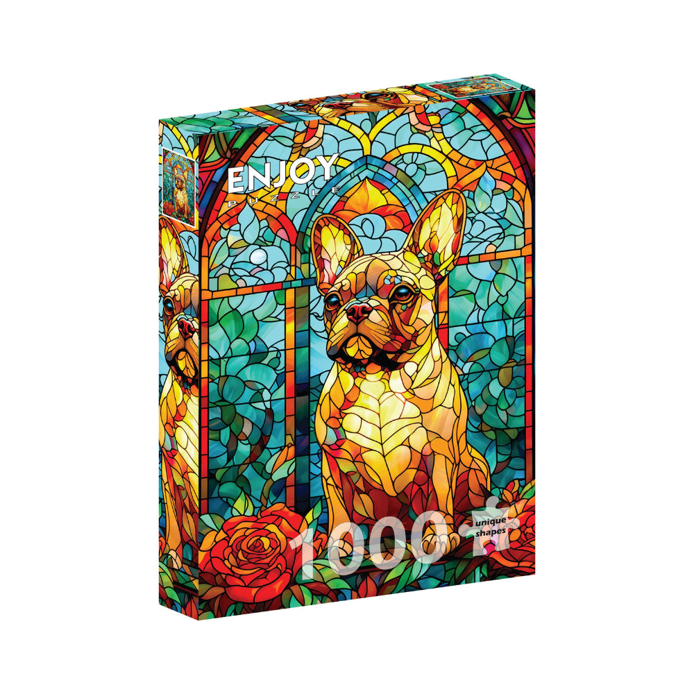 French Bulldog Stained Glass 1000 Piece - Jigsaw Puzzle