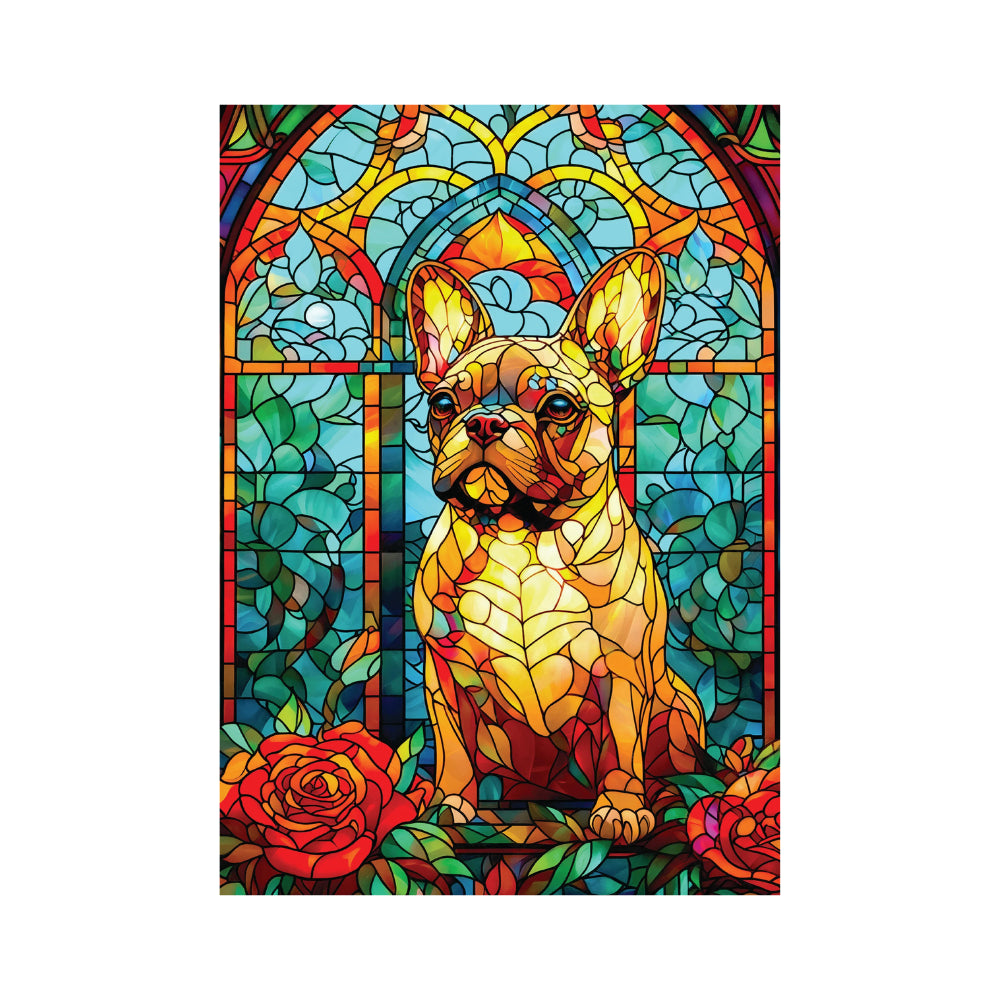 French Bulldog Stained Glass 1000 Piece - Jigsaw Puzzle