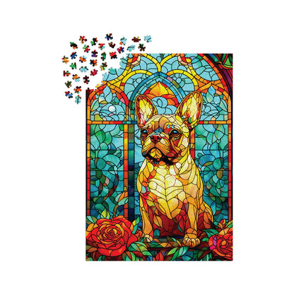 French Bulldog Stained Glass 1000 Piece - Jigsaw Puzzle