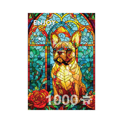 French Bulldog Stained Glass 1000 Piece - Jigsaw Puzzle