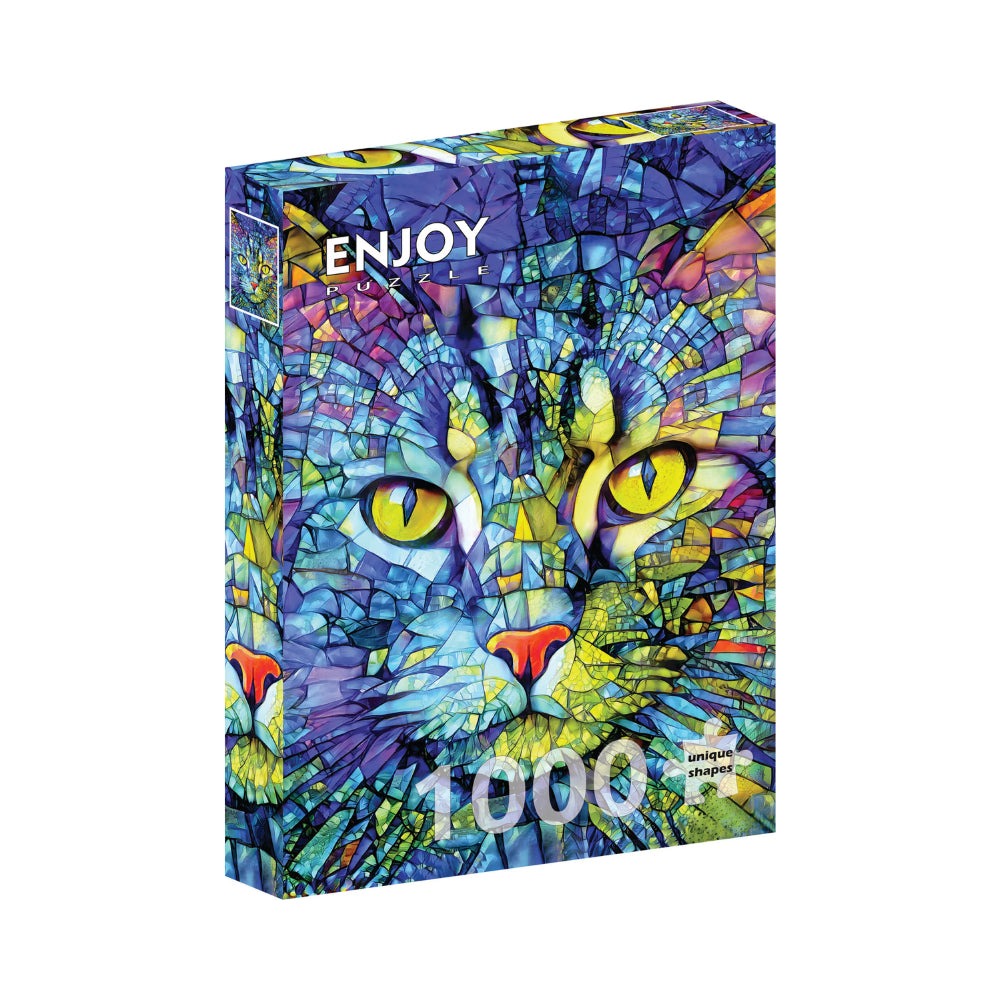 Fiona Cat Stained Glass 1000 Piece - Jigsaw Puzzle