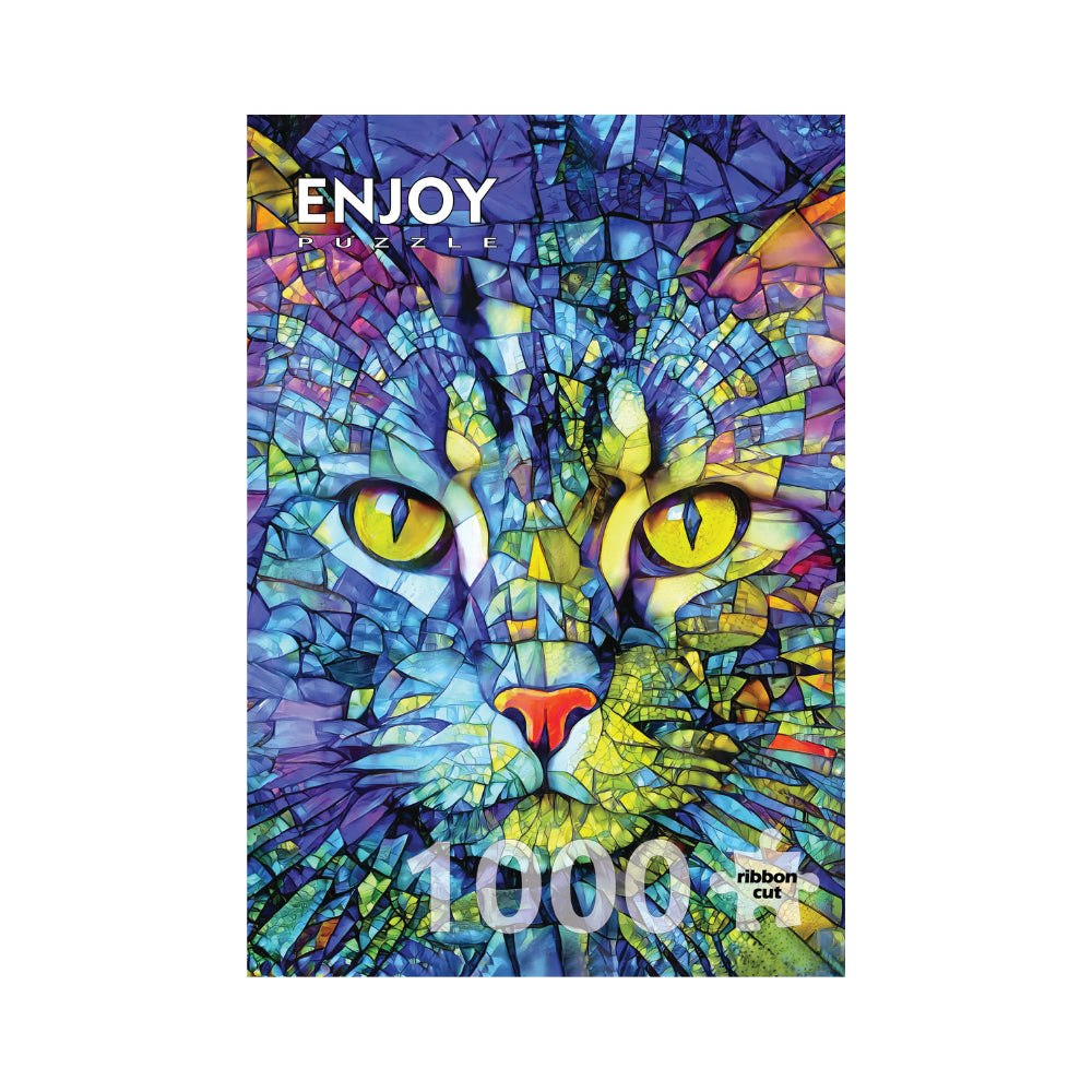 Fiona Cat Stained Glass 1000 Piece - Jigsaw Puzzle