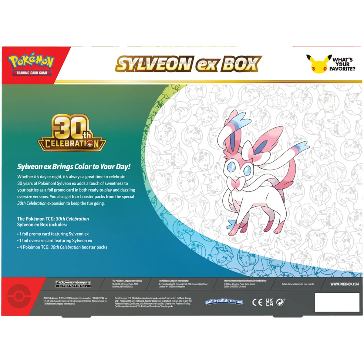 POKEMON TCG: 30th Celebration Sylveon EX/ Greninja EX Box (Random Box)