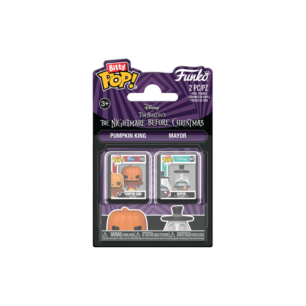 Bitty Pop! Disney: Tim Burton The Nightmare Before Christmas - Pumpkin King & Mayor 2-Pack